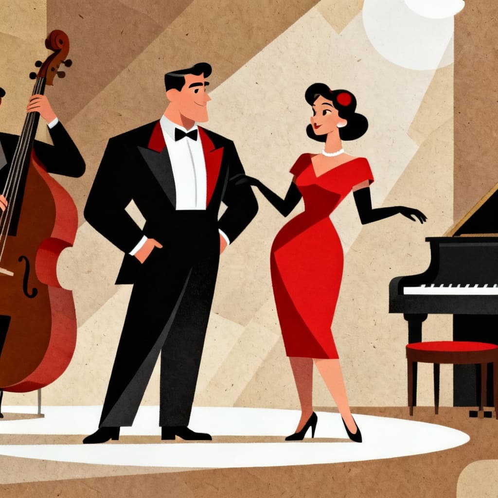 Создай изображение для психологического блога в мультяшном стиле ретро 1950-х годов: минималистичная векторная графика, вдохновлённая ар-деко, чистые плоские цвета, геометрические формы, современный д